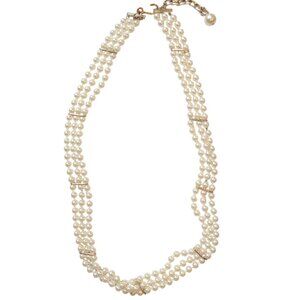 Vintage Faux Pearl Costume Jewelry Layer Necklace 30"